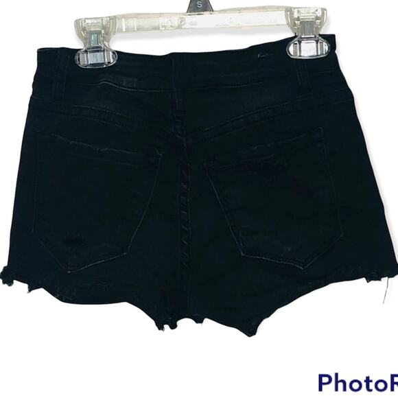 KanCan Black Distressed Denim Shorts – Size 24 - Picture 9 of 15